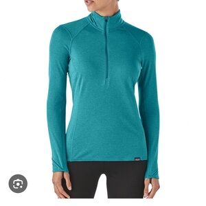 Patagonia Capilene Zip Neck Baselayer in Aqua blue